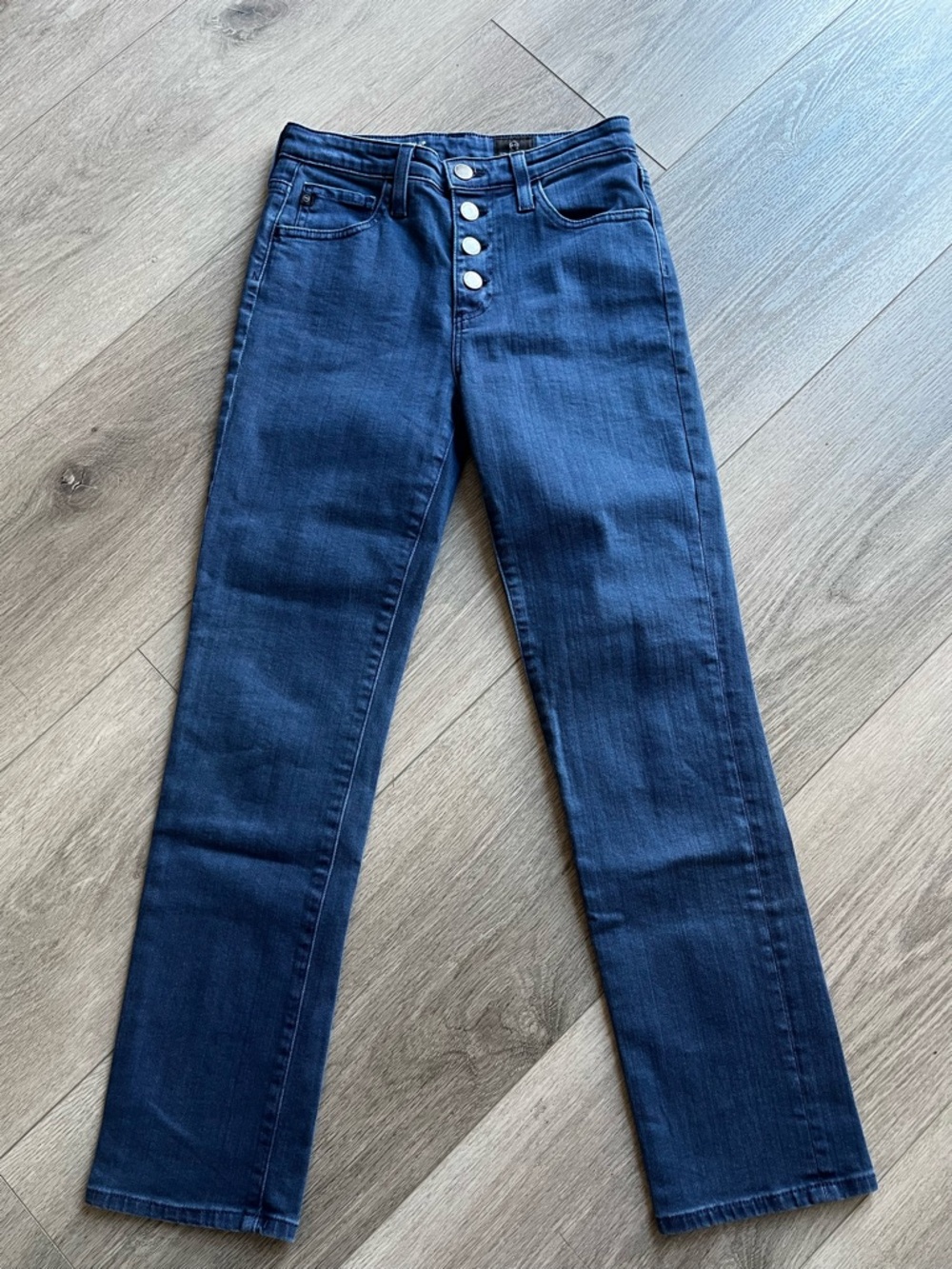 AG Adriano Goldschmied Dark Blue Straight Leg Jeans